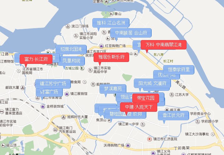 随着城市的规划和建设,京口区除了市中心的苏宁广场外,滨江和学府